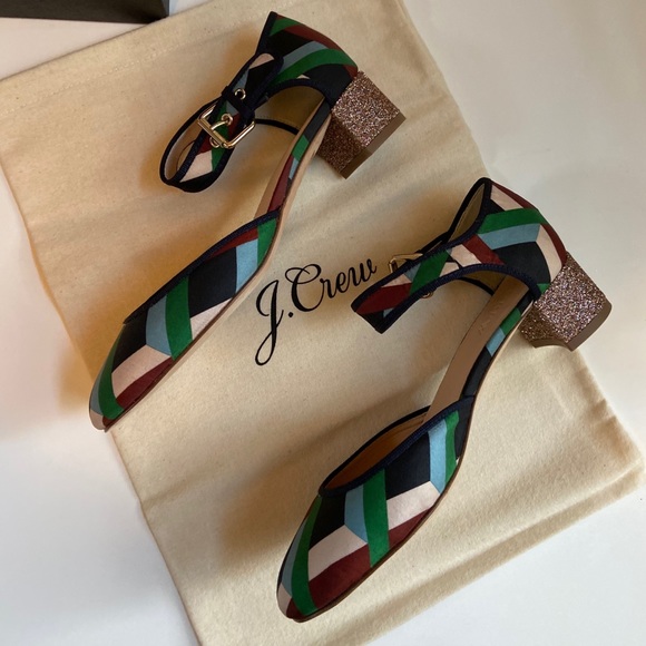 J. Crew Mary Jane Pumps with Glittery Heel 6M - Picture 7 of 9